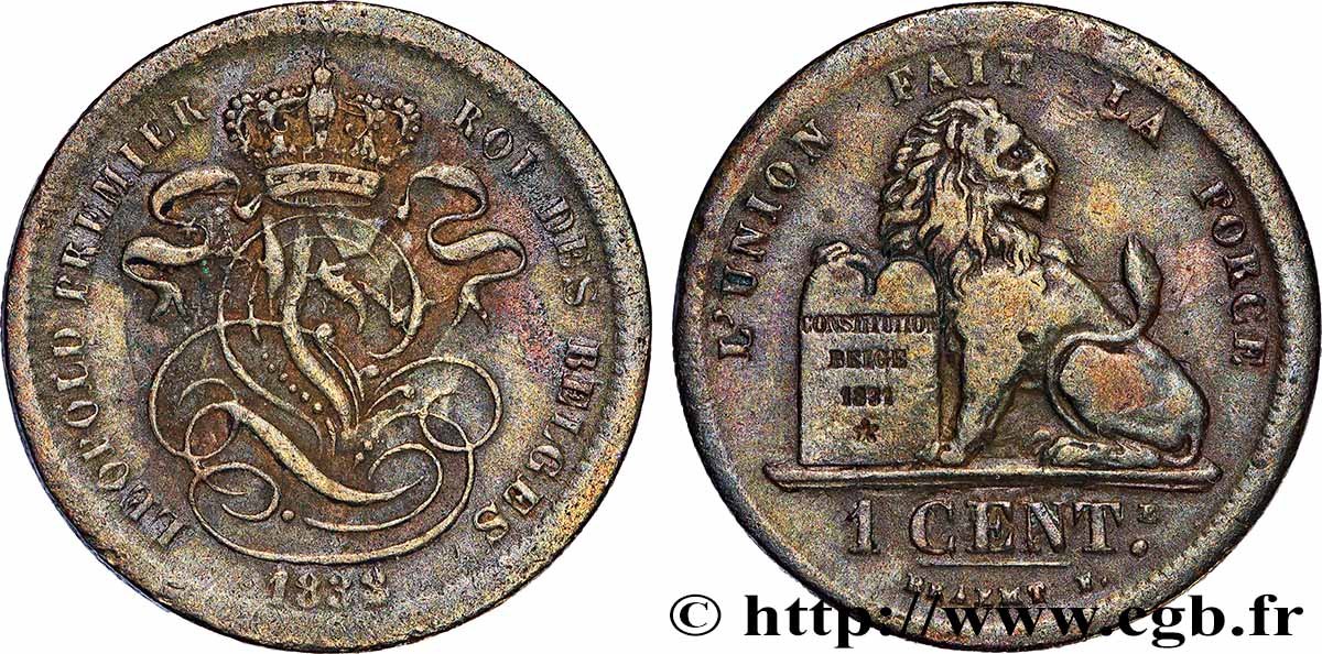 BELGIQUE 1 Centime Léopold Ier 1832  TB+ 