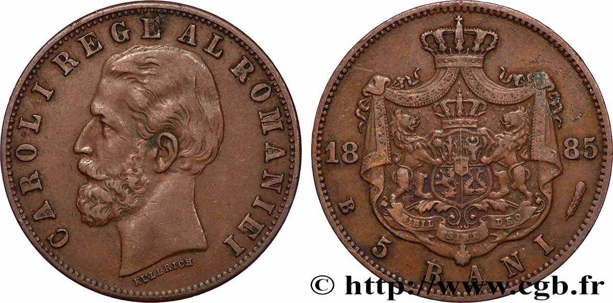 ROMANIA 5 Bani Charles Ier 1885 Bucarest BB 
