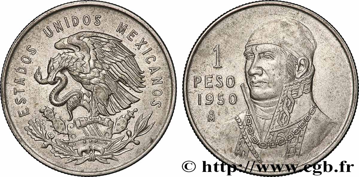 MEXIQUE 1 Peso Jose Morelos y Pavon 1950 Mexico SUP 