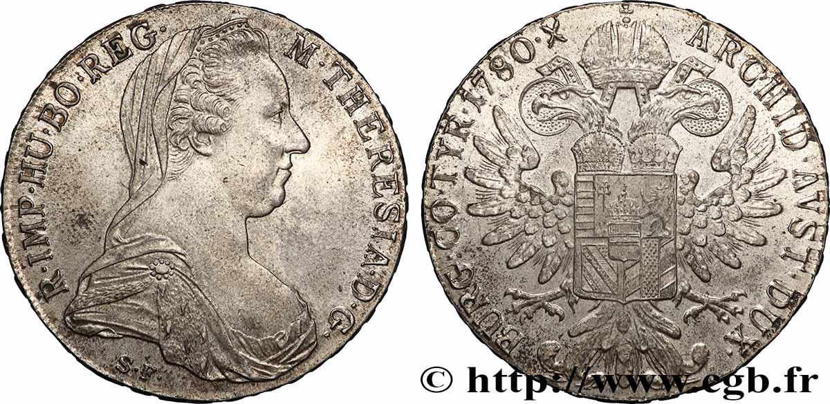 AUTRICHE 1 Thaler (REFRAPPE) Marie-Thérèse 1780 Vienne TTB+ 