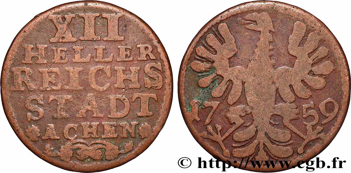 GERMANIA - AQUISGRANA XII (12) Heller 1759  MB 