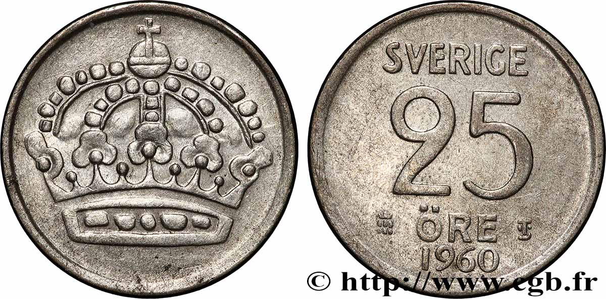 SVEZIA 25 Ore Gustave VI Adolphe 1960 Stockholm q.SPL 