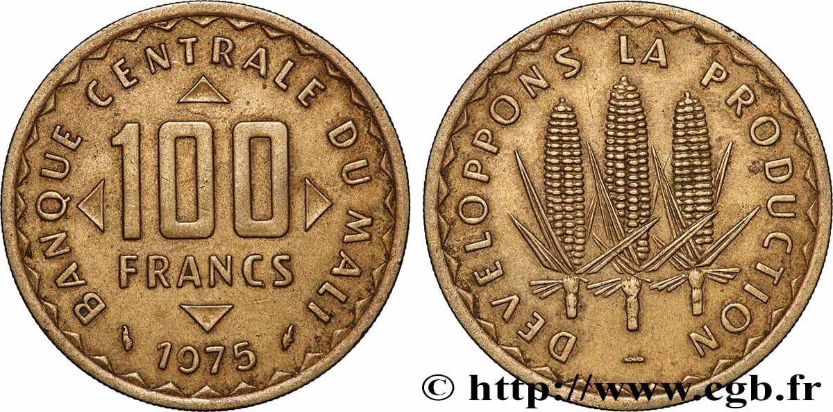 MALI 100 Francs épis de mais 1975 Paris fVZ 