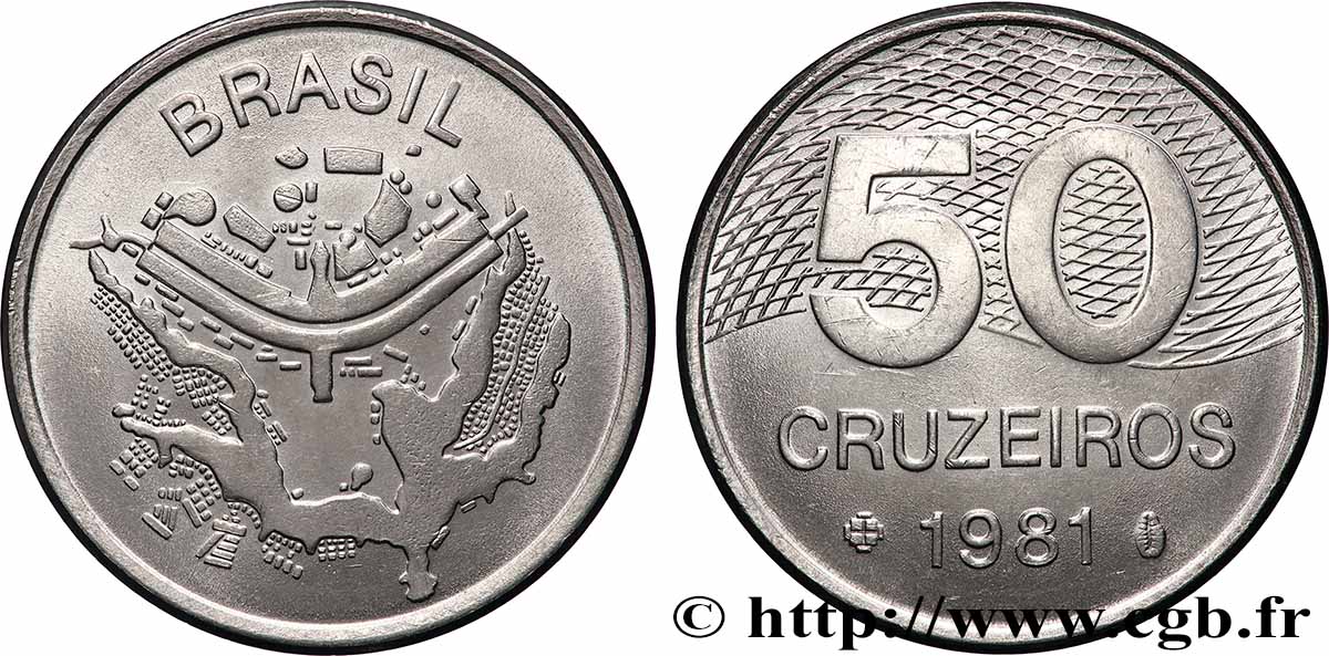BRASILE 50 Cruzeiros 1981 Rio de Janeiro MS 
