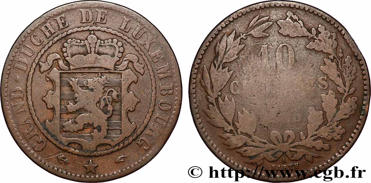 LUXEMBURGO 10 Centimes 1860 Paris RC+ 