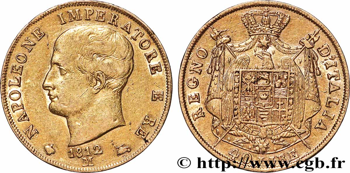 GOLD-, PALLADIUM- UND PLATIN-INVESTITIONEN 40 Lire 1812 Milan fVZ 