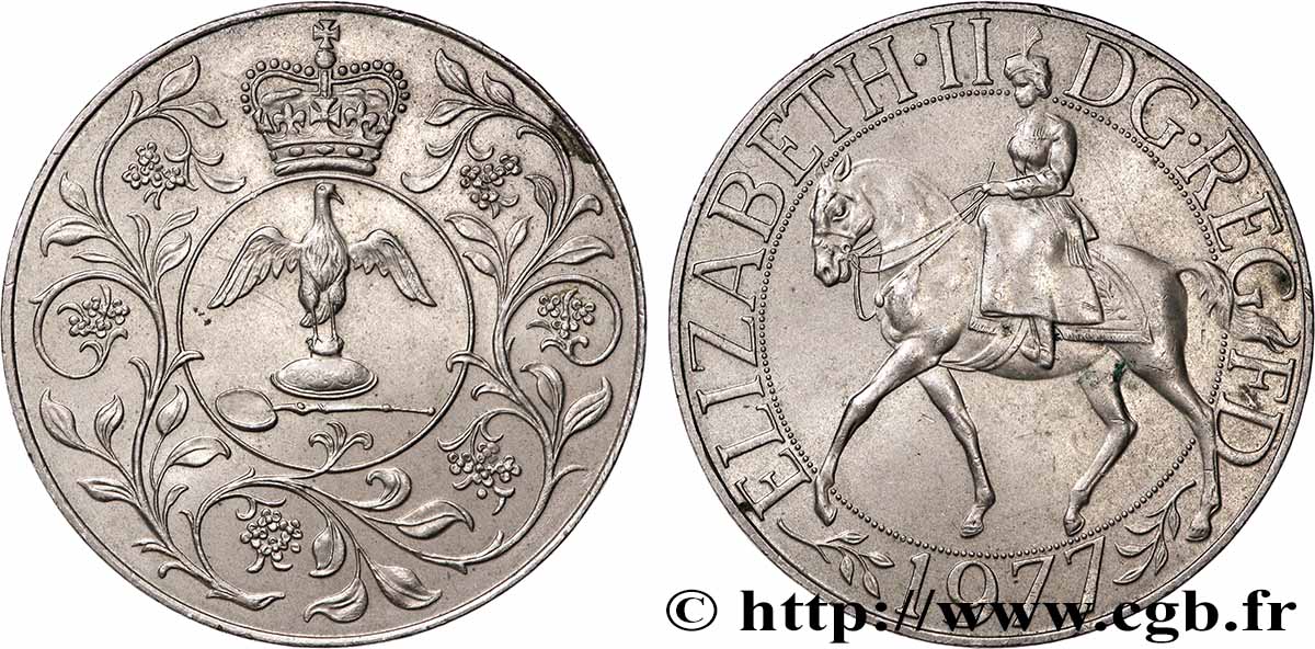 ROYAUME-UNI 25 New Pence jubilé d’argent d’Elisabeth II 1977  SUP 