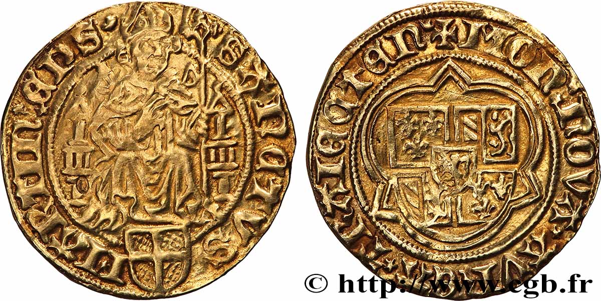 PAYS-BAS - ÉVÊCHÉ D&nbsp;UTRECHT - DAVID DE BOURGOGNE Florin d’or au saint Martin n.d. Utrecht TTB 