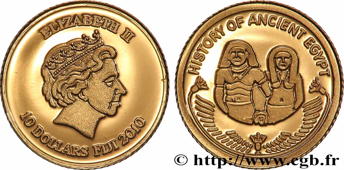 FIJI 10 Dollar Proof Sennefer et Senetnaÿ 2010  MS 