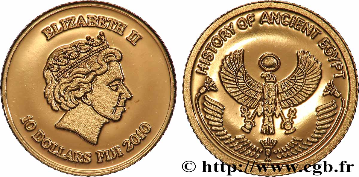 FIDJI 10 Dollar Proof Pectoral de faucon 2010  FDC 
