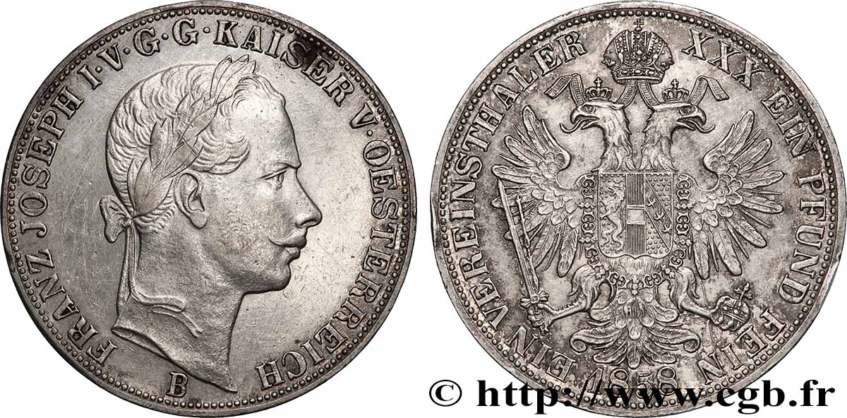 AUSTRIA - FRANZ-JOSEPH I 1 Thaler 1858 Vienne AU 
