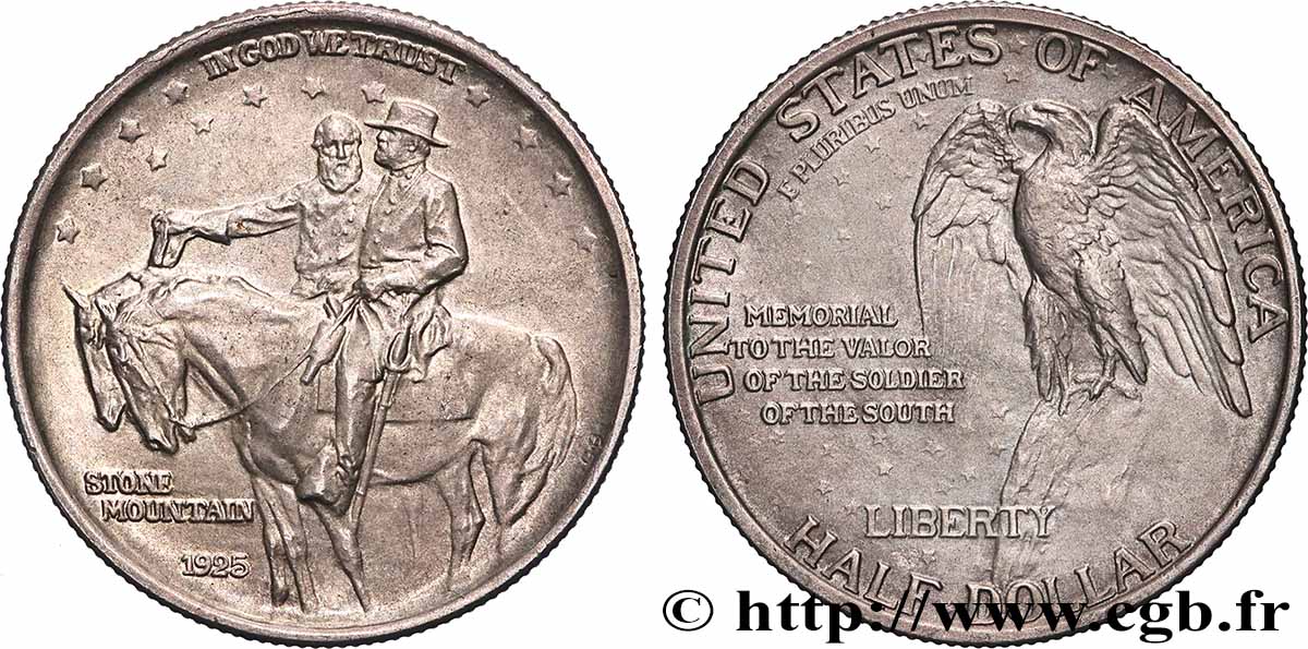 UNITED STATES OF AMERICA 1/2 Dollar mémorial de Stone Mountain 1925 Philadelphie AU 