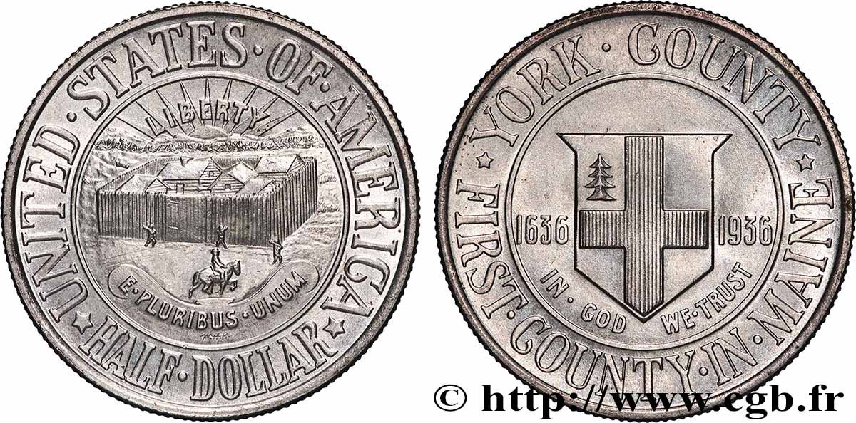 UNITED STATES OF AMERICA 1/2 Dollar York 1936 Philadelphie MS 