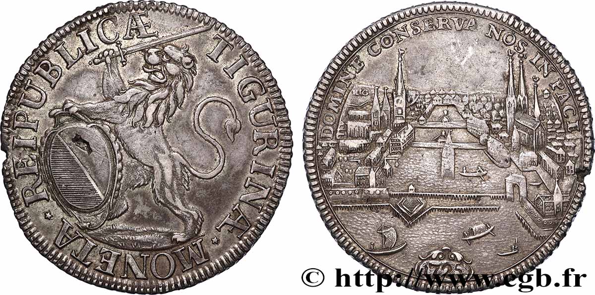 SWITZERLAND - REPUBLIC OF ZÜRICH 1 Thaler Zurich 1725  XF 