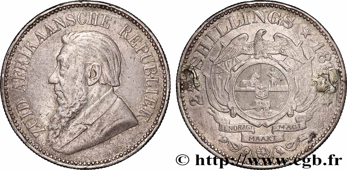 AFRIQUE DU SUD 2 1/2 Shillings président Kruger 189[?]  TTB 