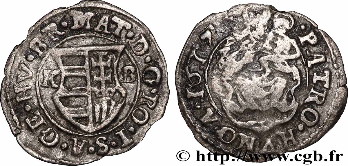 HUNGARY - KINGDOM OF HUNGARY - MATTHIAS II Denier 1617 Kremnitz SS/S 