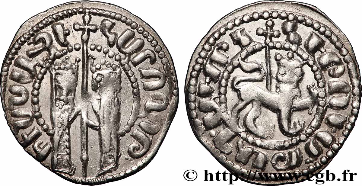CILICIA - KINGDOM OF ARMENIA - HETHUM and ISABELLA Tram c. 1250 Atelier indéterminé XF 