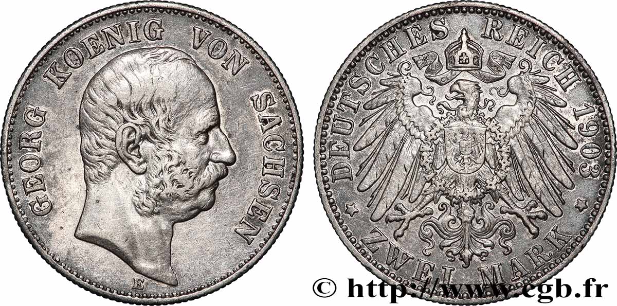 GERMANY - SAXONY 2 Mark Georges 1903 Muldenhütten - E XF 