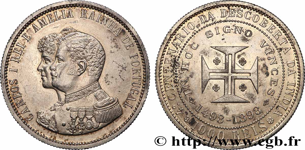 PORTUGAL 1000 Réis Charles Ier et Amélie 1898  SUP 