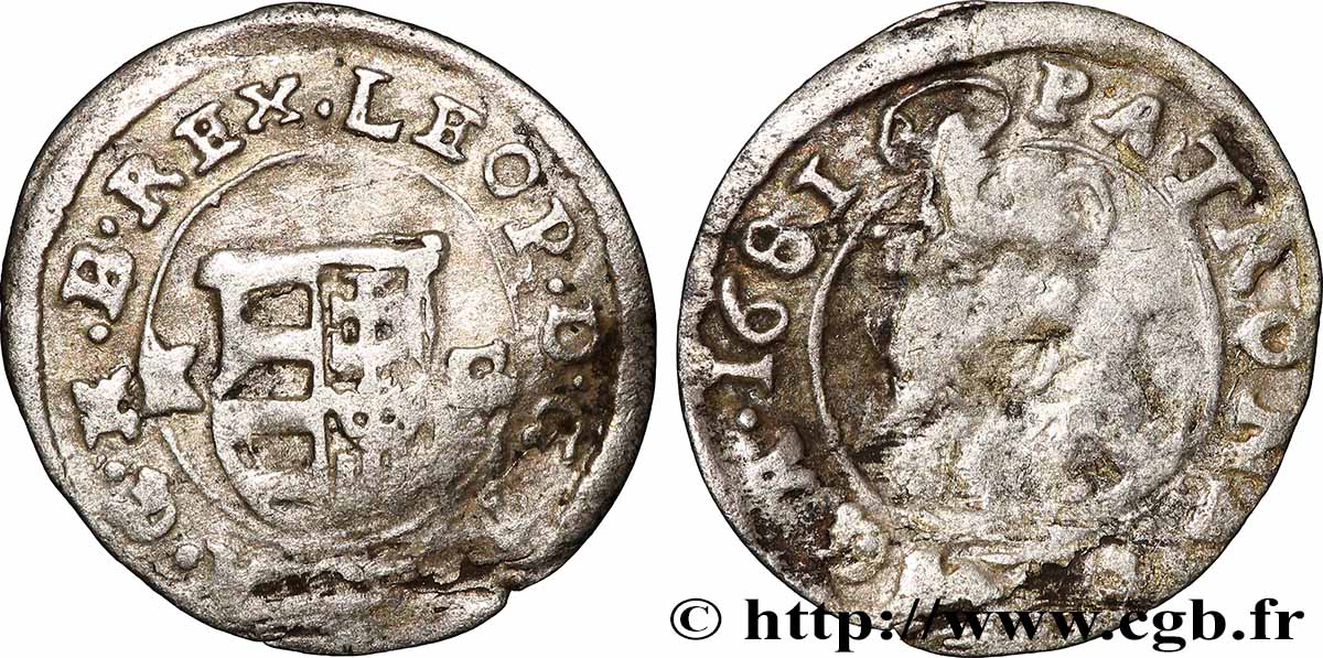 HUNGARY - KINGDOM OF HUNGARY - LEOPOLD I Denier 1681 Kremnitz VF 