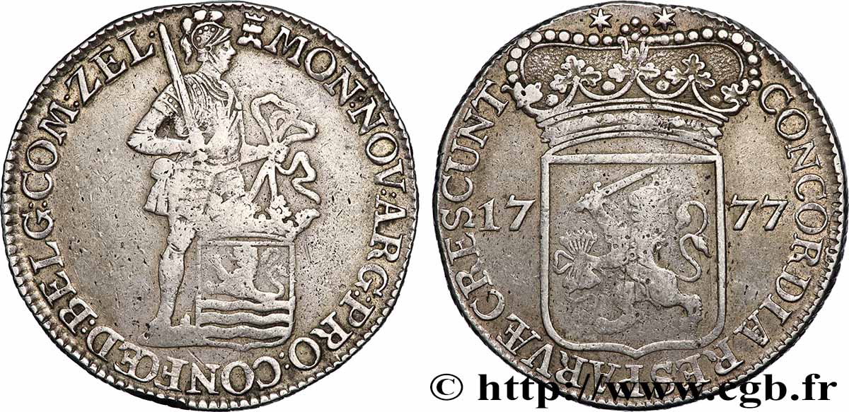 PAYS-BAS - PROVINCES-UNIES - ZÉLANDE 1 Ducat d’argent Zélande 1777 Middelbourg TTB 