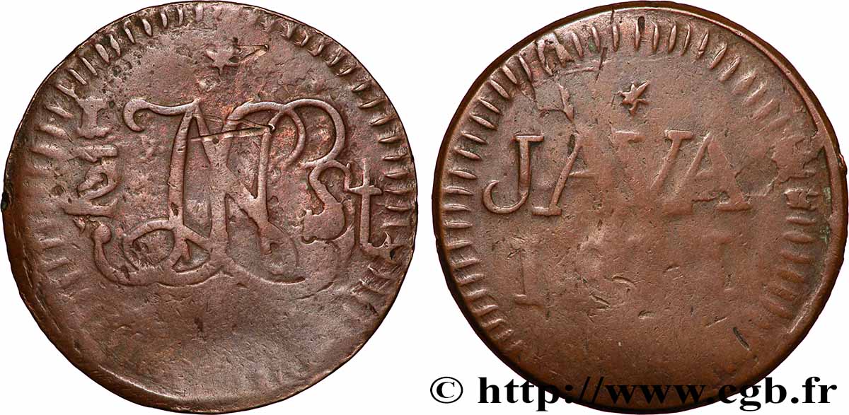 INDIE OLANDESI 1/2 Stuiver Louis Napoléon pour Java 1811 Harderwijk q.MB 