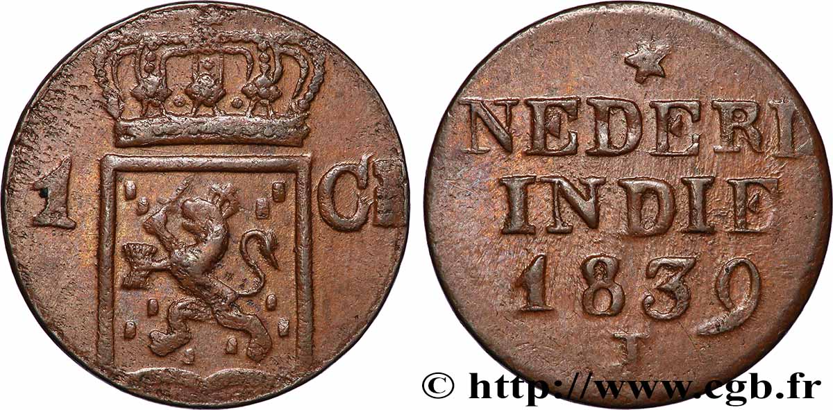 INDES NEERLANDAISES 1 Cent 1839  TTB 
