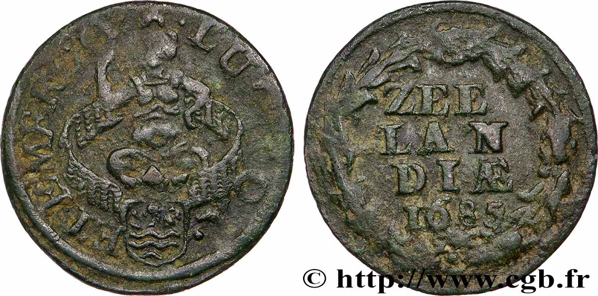 PAYS-BAS - PROVINCES-UNIES 1 Duit Zélande 1685 Middelburg TB 