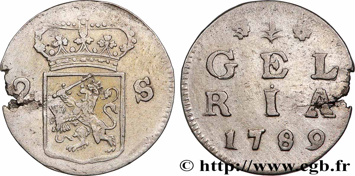 PAYS-BAS - PROVINCES-UNIES 2 Stuivers Gueldre 1789  TTB 
