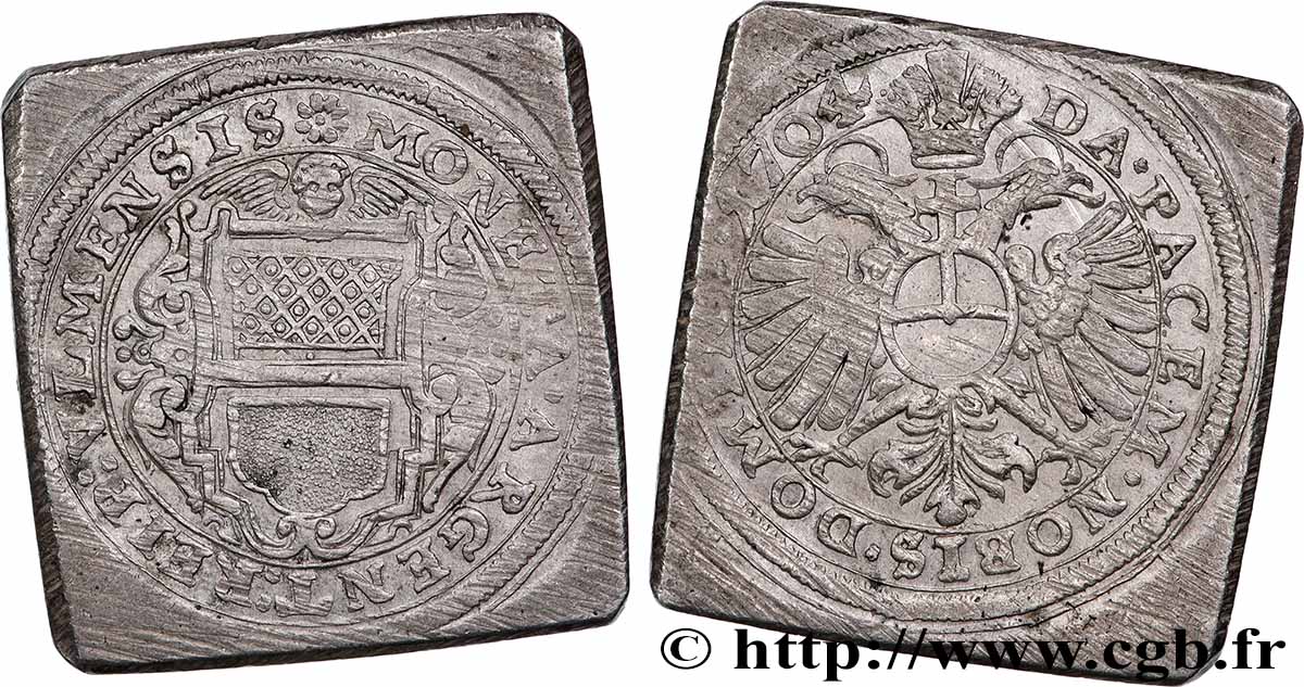 GERMANY - ULM 1 Gulden klippe 1704 Ulm XF 