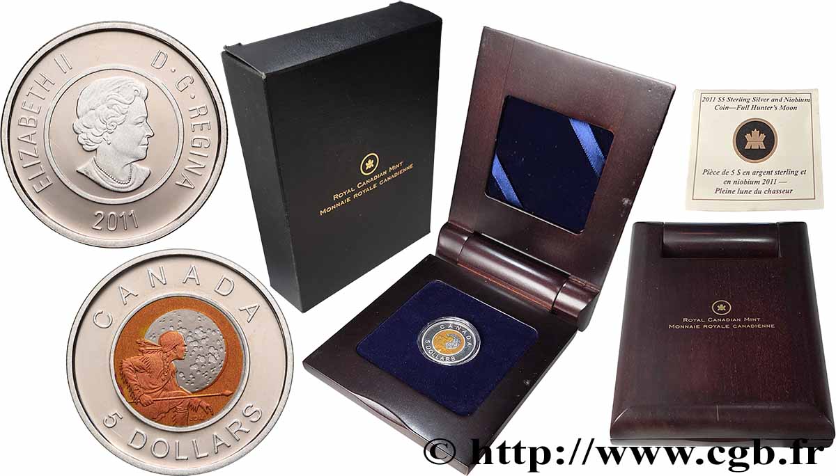 CANADA 5 Dollars Proof Pleine Lune du Chasseur 2011  FDC 
