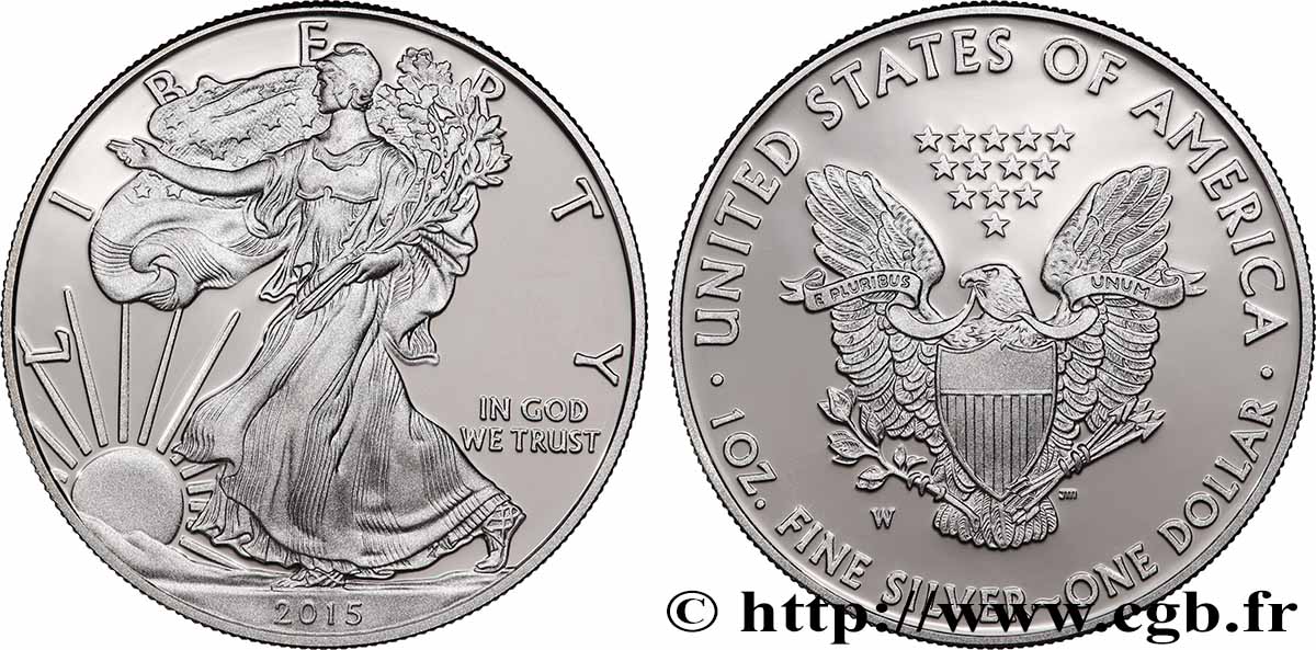 UNITED STATES OF AMERICA 1 Dollar Proof type Silver Eagle 2015 West Point - W MS 