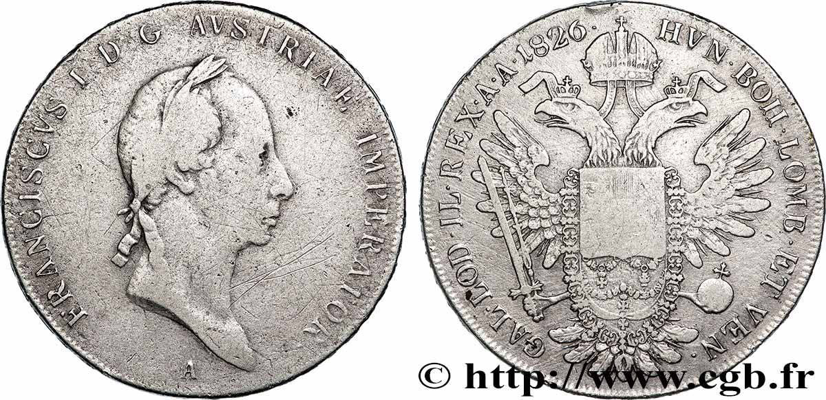 AUTRICHE - FRANÇOIS D&nbsp;AUTRICHE Thaler 1828 Vienne VF/VF 