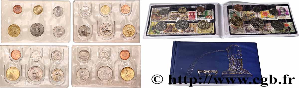 WELTMÜNZEN LOTS Lot de 6 monnaies Singapour et 6 monnaies Malaisie + timbres 1989-1993  lot 