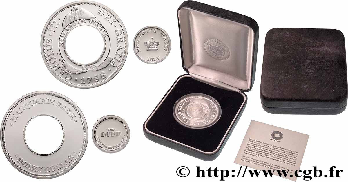 AUSTRALIA 25 cents & 1 Dollar Proof The Holey Dollar and The Dump 2005  MS 