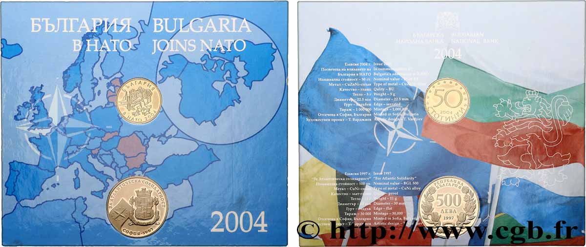 BULGARIE Lot 50 Stotinki BU et 500 leva Proof  1997-2004  SPL 