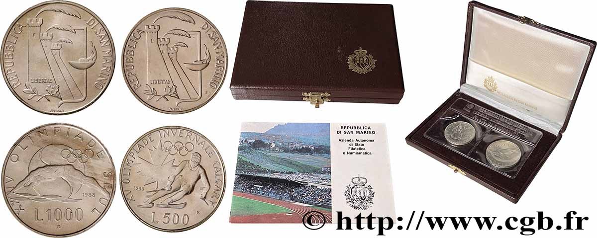 SAN MARINO 500 et 1000 Lire Jeux Olympiques 1988 1988 Rome - R FDC 