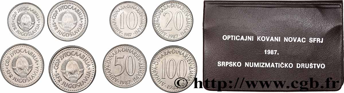 YOUGOSLAVIE Blister 10, 20, 50 et 100 Dinara 1987  SPL 