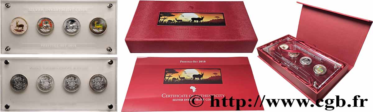 GABON Coffret 4 x 1000 Francs Springbok 2018  MS 
