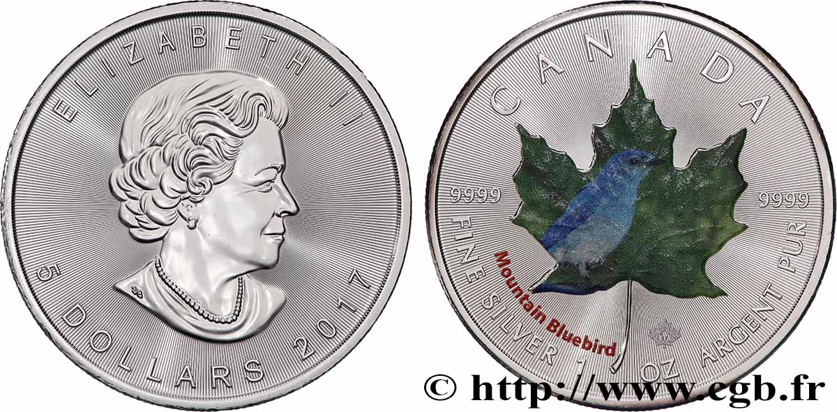 CANADA 5 Dollars (1 once) - Mountain Bluebird 2017  MS 