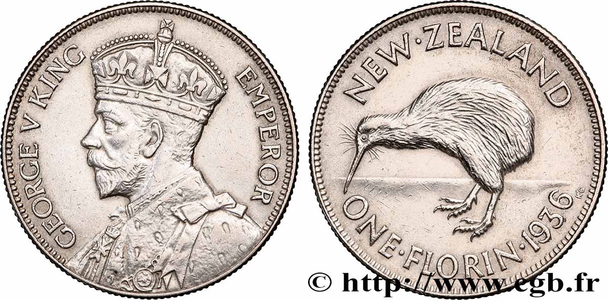 NOUVELLE-ZÉLANDE 1 Florin Georges V 1936 Londres TTB+ 