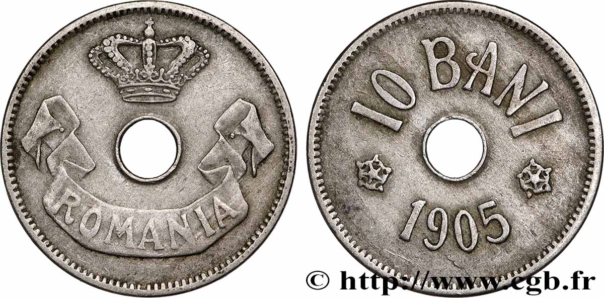 ROUMANIE 10 Bani 1905 Bruxelles TTB 