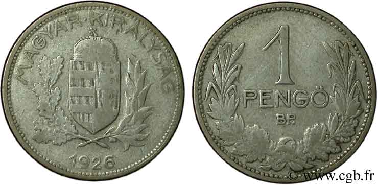 UNGHERIA 1 Pengo emblème 1926 Budapest q.BB 