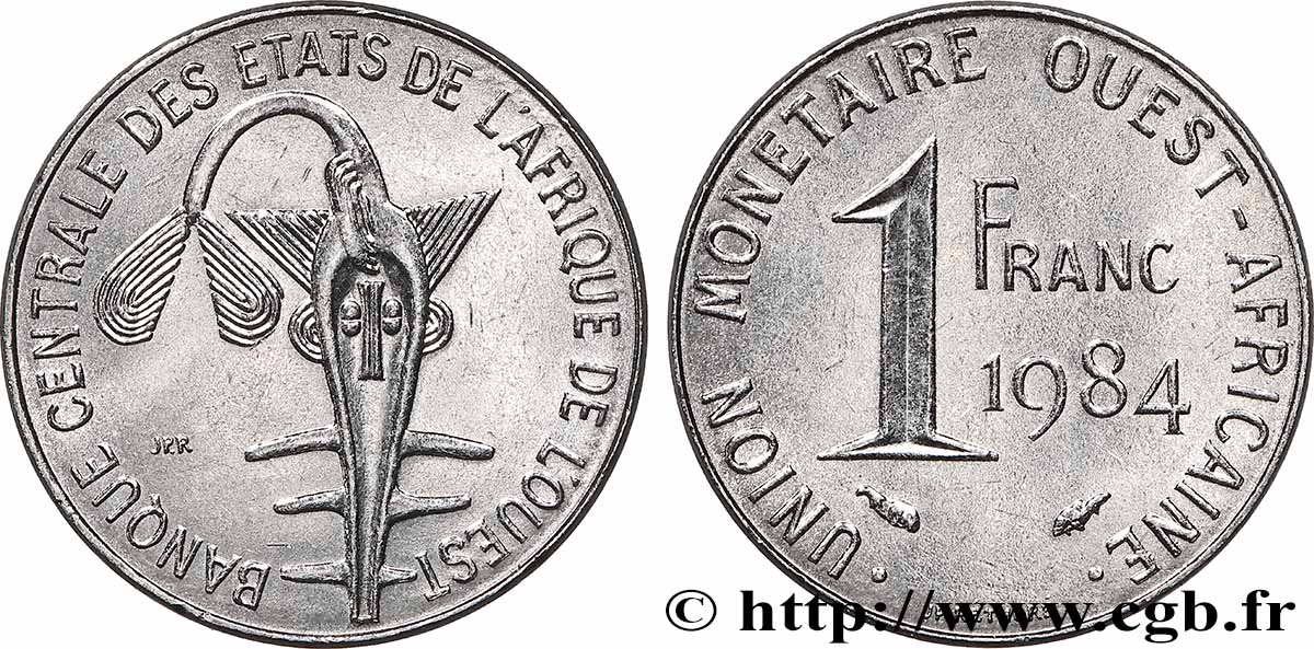 ÉTATS DE L&nbsp;AFRIQUE DE L&nbsp;OUEST (BCEAO) 1 Franc BCEAO 1984 Paris SUP 