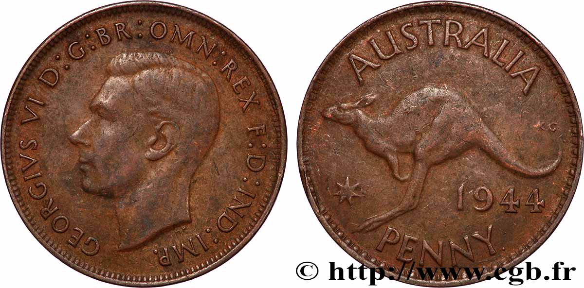 AUSTRALIEN 1 Penny Georges VI 1944 Perth SS 