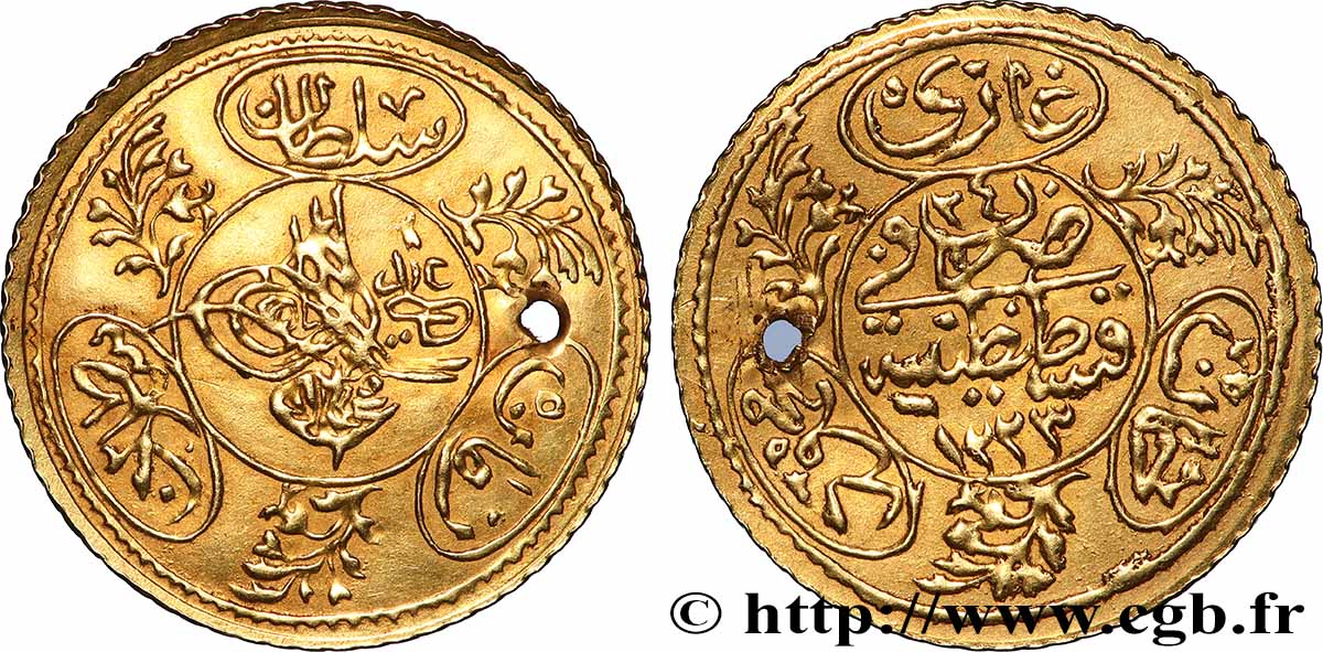TÜRKEI Rumi altin Mahmud II AH 1223 an 24 (1831) Constantinople fVZ 