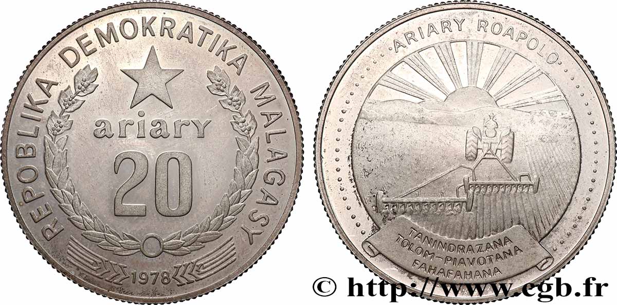 MADAGASCAR 20 Ariary Proof FAO 1978 Llantrisant MS 