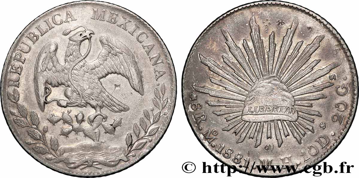 MÉXICO 8 Reales 1881 Mexico MBC+ 