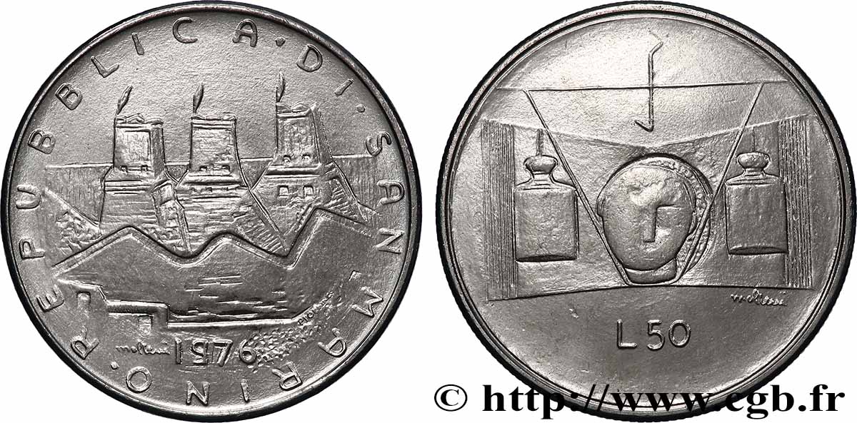 SAN MARINO 50 Lire justice 1976 Rome EBC 