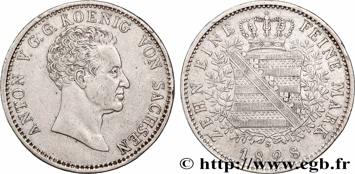 ALLEMAGNE - SAXE 1 Thaler Antoine 1828 Leipzig TTB 